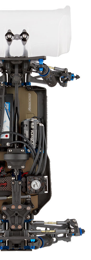 RC10 Worlds Car chassis, top view